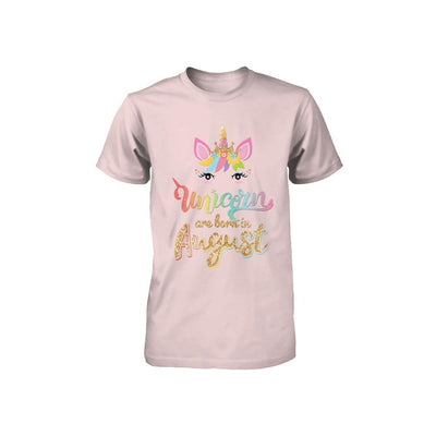 Cute Unicorns Are Born In August Birthday Gift Youth-Youth Shirt-Toddler T-Shirt-Pink