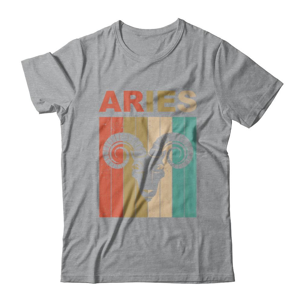 Vintage Aries Zodiac March April Birthday Gift-T-Shirt & Hoodie-Classic T-Shirt-Sport Grey