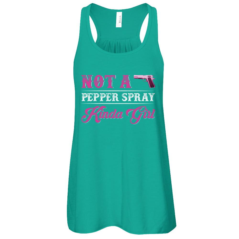 Not A Pepper Spray Kinda Girl Gun Girl-T-Shirt & Tank Top-Women's Flowy Racerback Tank-Kelly