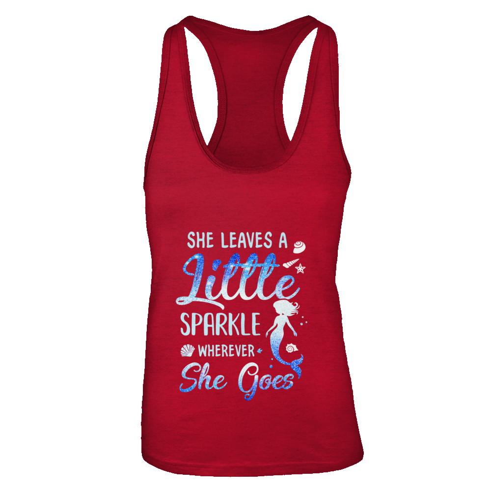 She Leaves A Little Sparkle Wherever She Goes Mermaid-T-Shirt & Tank Top-Women's Ideal Racerback Tank-Red