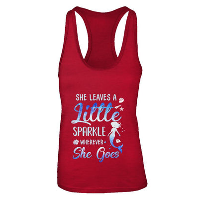 She Leaves A Little Sparkle Wherever She Goes Mermaid-T-Shirt & Tank Top-Women's Ideal Racerback Tank-Red
