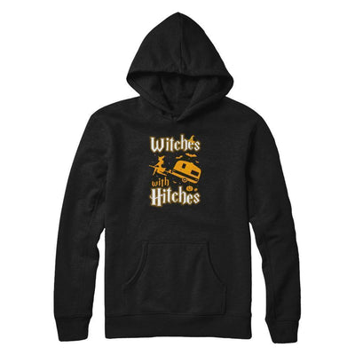 Witches With Hitches Camping Funny Halloween-T-Shirt & Tank Top-Pullover Hoodie-Black
