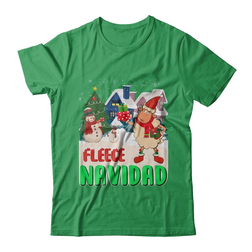 Fleece Navidad Sheep Lamb Christmas Gifts Spanish-T-Shirt & Sweatshirt-Premium T-Shirt-Kelly Green