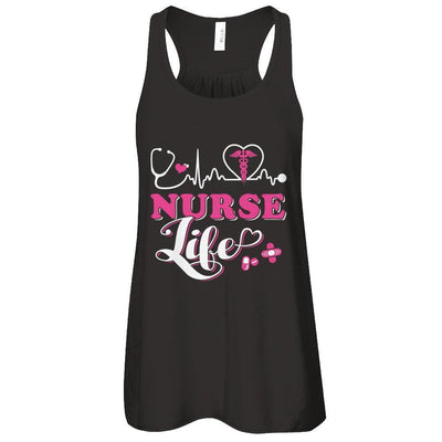 Nurse Life Lover-T-Shirt & Tank Top-Women's Flowy Racerback Tank-Black