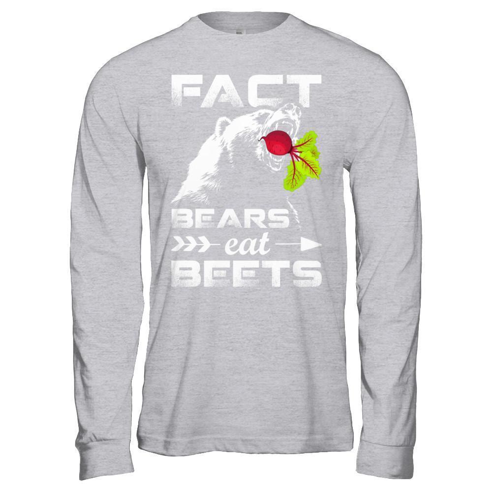 Fact Bears Eat Beets-T-Shirt & Hoodie-Long Sleeve T-Shirt-Sport Grey