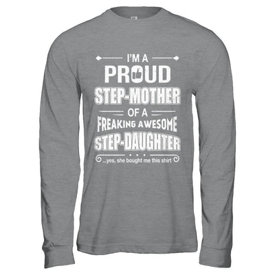 I'm A Proud Step-Mom Of Awesome Step-Daughter Mothers Day-T-Shirt & Hoodie-Long Sleeve T-Shirt-Sport Grey