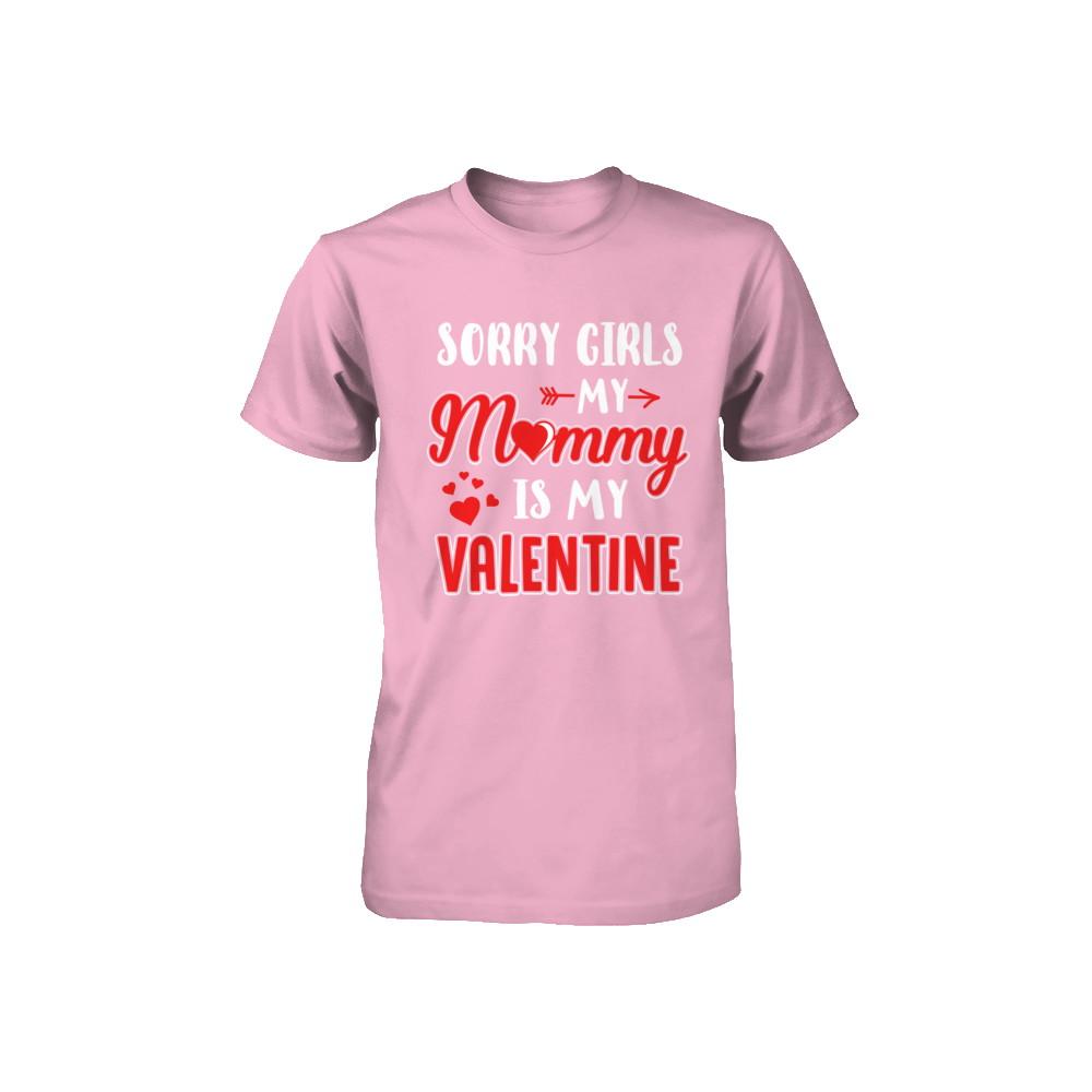 Funny Valentines Day Toddler Boy Mommy Is My Valentine Youth-Youth Shirt-Toddler T-Shirt-Pink