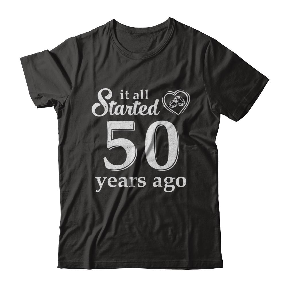 50Th Wedding Anniversary Married Couples 1971 Husband Wife-T-Shirt & Hoodie-Classic T-Shirt-Black