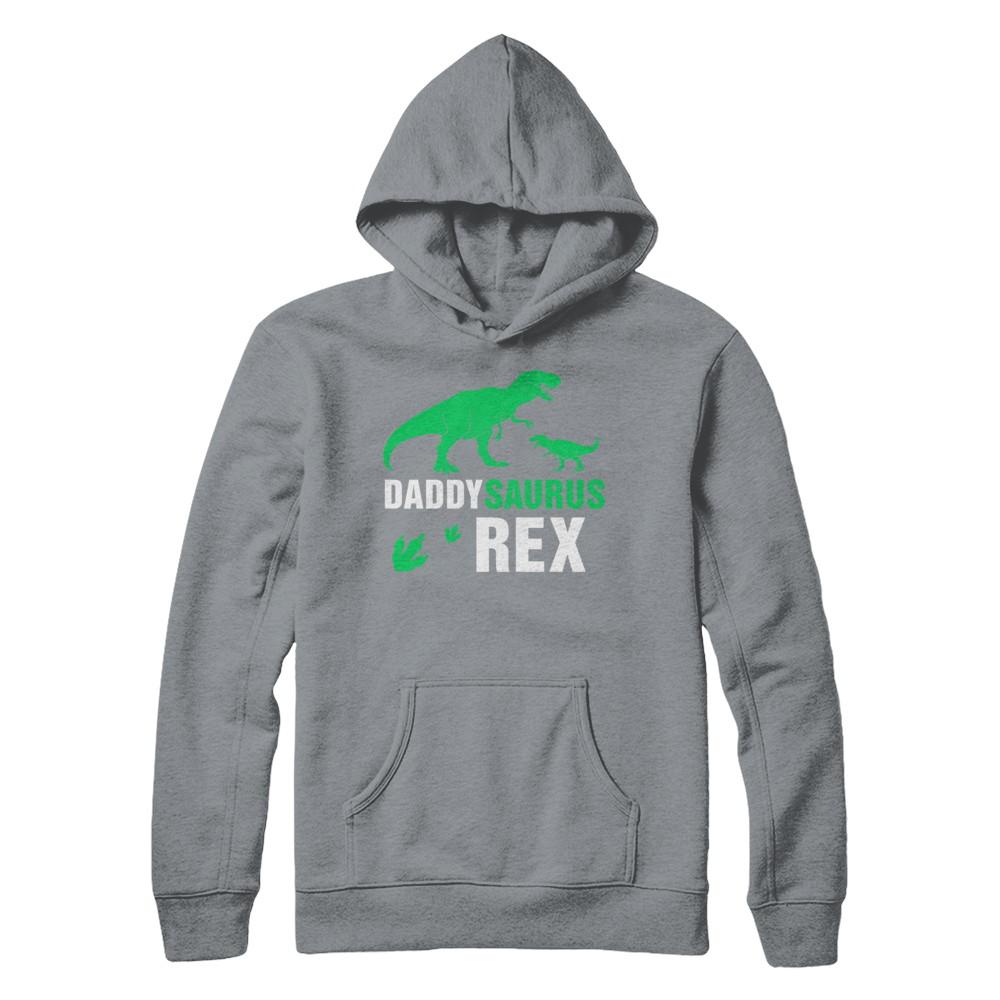 Funny Fathers Day Gift Daddysaurus Dinosaur Rex-T-Shirt & Hoodie-Pullover Hoodie-Light Steel