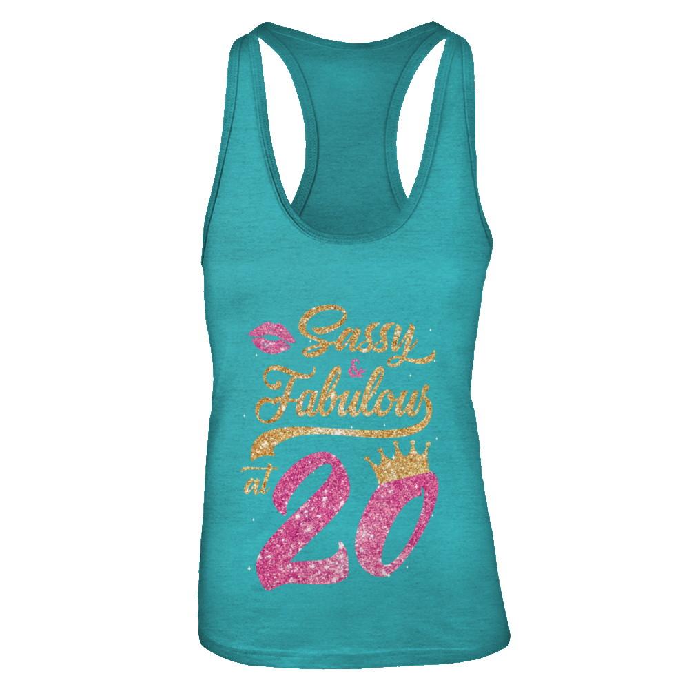 Sassy And Fabulous At 20th 2001 Birthday Gift-T-Shirt & Tank Top-Women's Ideal Racerback Tank-Tahiti Blue