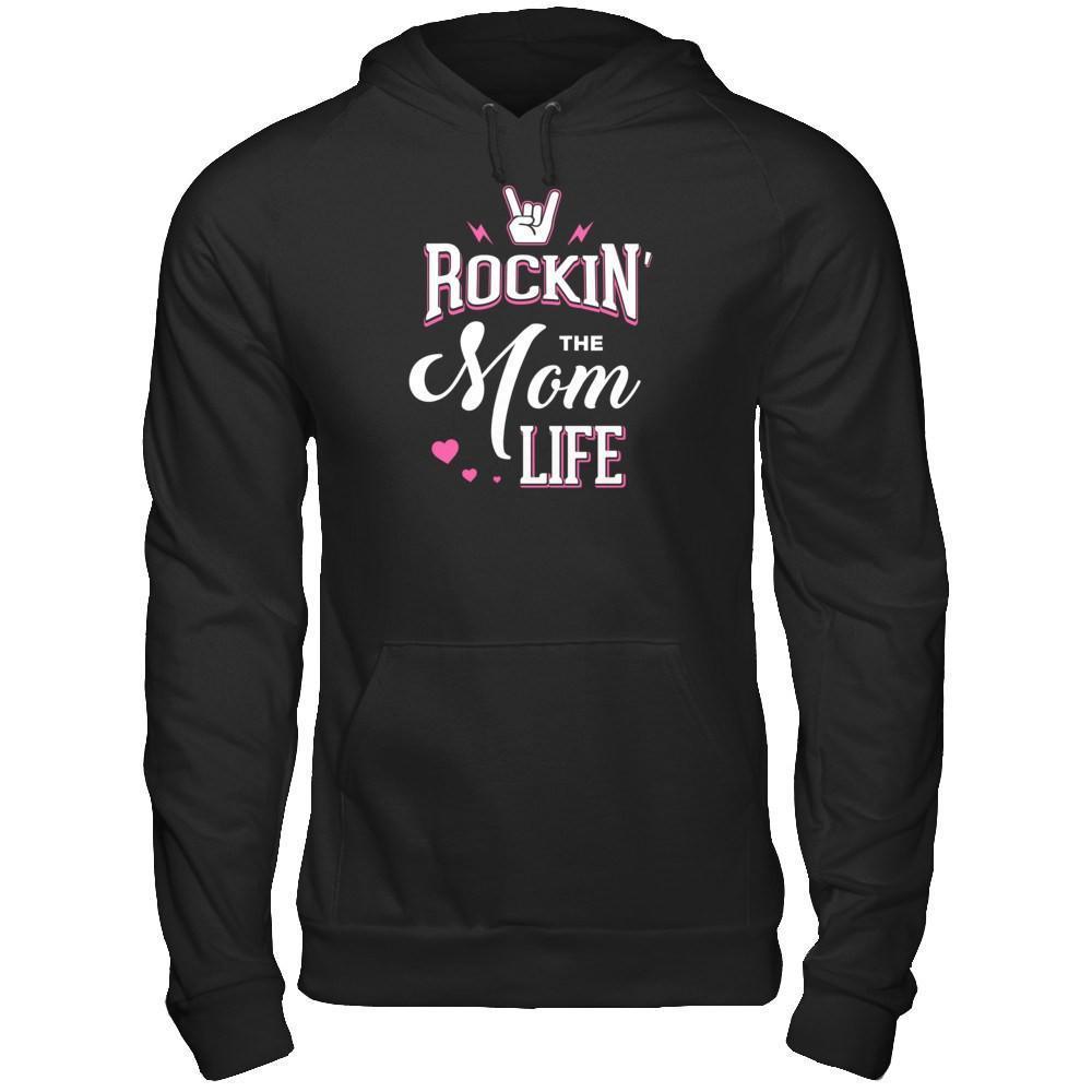 Rockin' The Mom Life-T-Shirt & Tank Top-Pullover Hoodie-Black