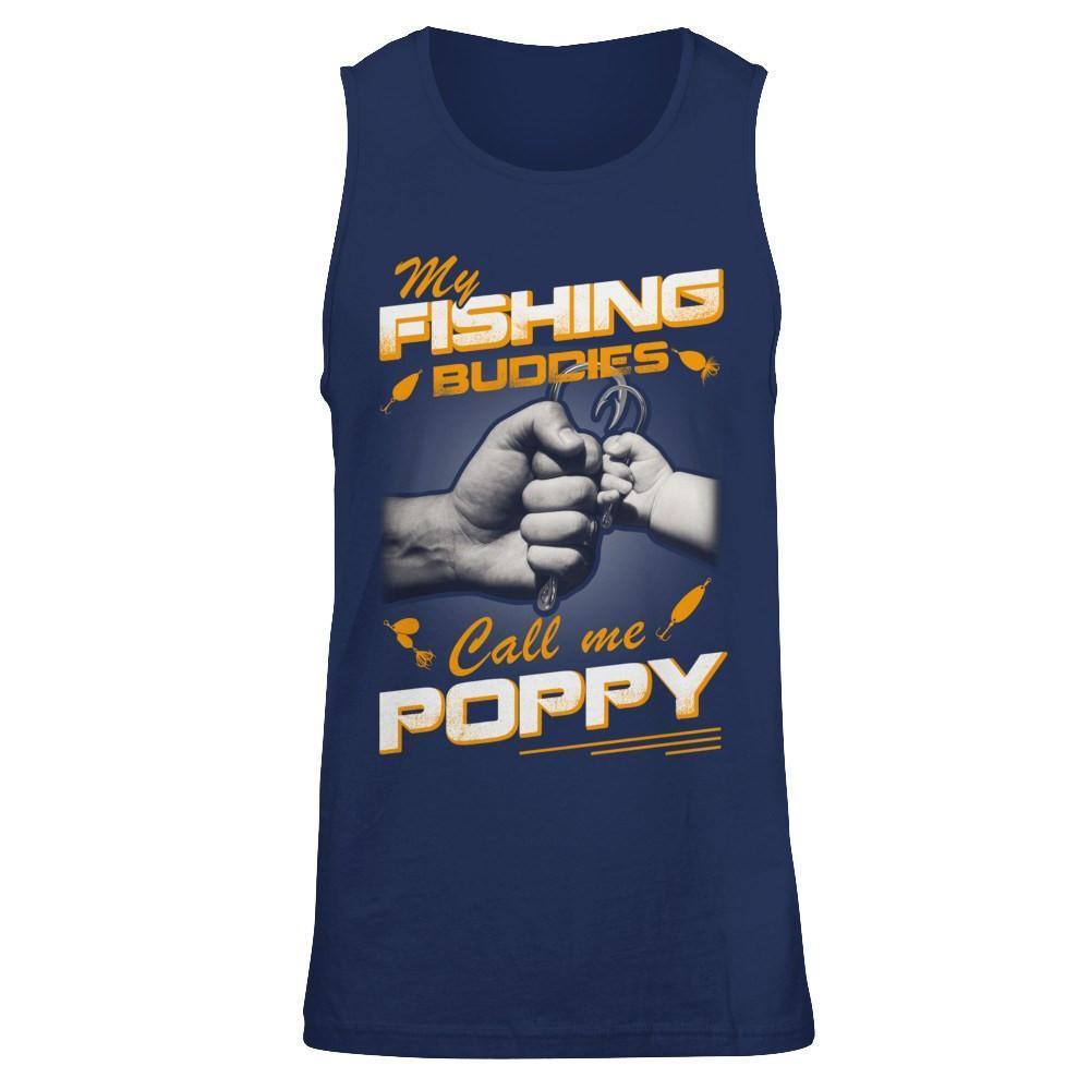 My Fishing Buddies Call Me Poppy-T-Shirt & Hoodie-Unisex Tank-Navy