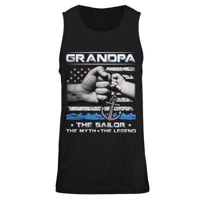 Veteran Grandpa The Sailor The Myth The Legend-T-Shirt & Hoodie-Unisex Tank-Black