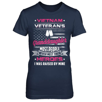 Vietnam Veteran's Granddaughter I Was Raised By Mine-T-Shirt & Hoodie-Women's T-Shirt-Navy