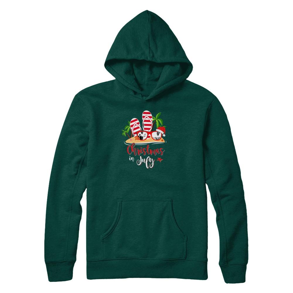 Flip Flop Sunglasses Christmas In July Summer Vacation Beach-T-Shirt & Tank Top-Pullover Hoodie-Deep Forest