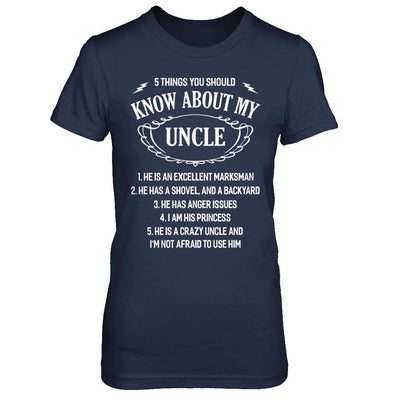 5 Things You Should Know About My Uncle Niece-T-Shirt & Sweatshirt-Women's T-Shirt-Navy