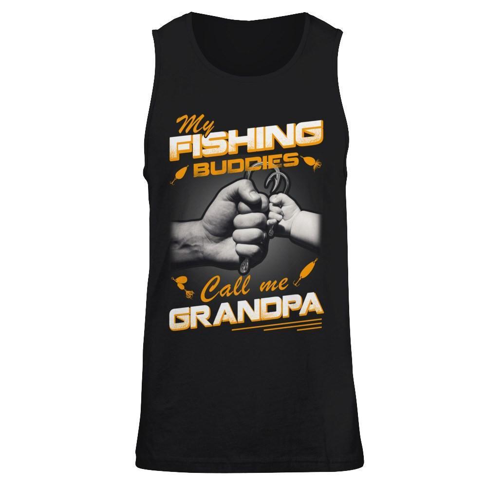 My Fishing Buddies Call Me Grandpa-T-Shirt & Hoodie-Unisex Tank-Black