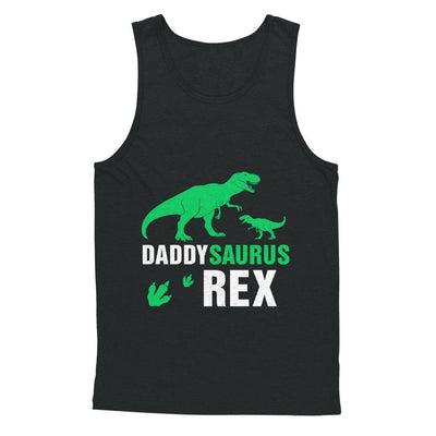 Funny Fathers Day Gift Daddysaurus Dinosaur Rex-T-Shirt & Hoodie-Unisex Tank-Black