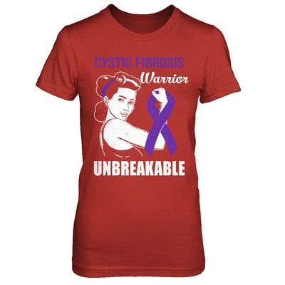 Cystic Fibrosis Warrior Unbreakable Cystic Fibrosis Awareness-T-Shirt & Hoodie-Women's T-Shirt-Red