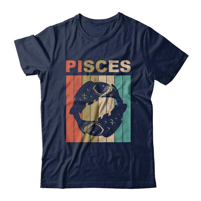 Vintage Pisces Zodiac February March Birthday Gift-T-Shirt & Hoodie-Classic T-Shirt-Navy
