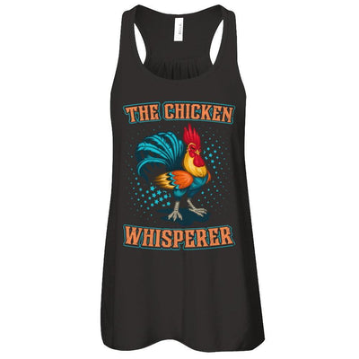 The Chicken Whisperer Funny Farmer-T-Shirt & Tank Top-Women's Flowy Racerback Tank-Black