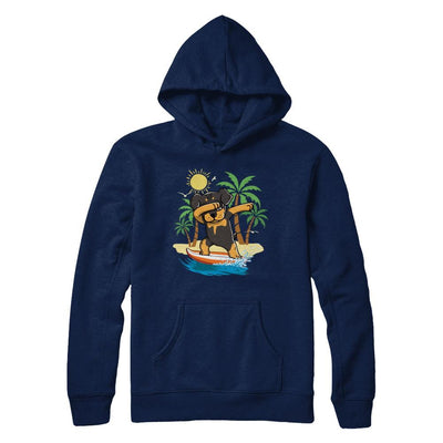 Summer Vacation Dabbing Rottweiler Surfing Surfboard Gift-T-Shirt & Hoodie-Pullover Hoodie-Navy
