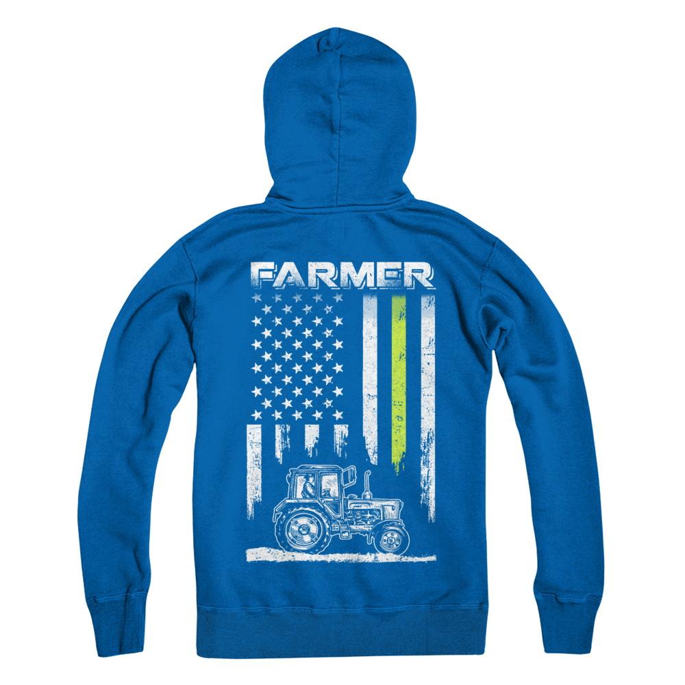 Farmer Patriotic American Flag-T-Shirt & Hoodie-Pullover Hoodie-Royal