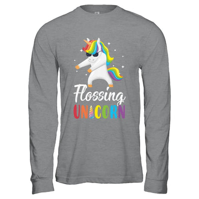 Floss Dance Flossing Unicorn-T-Shirt & Hoodie-Long Sleeve T-Shirt-Sport Grey