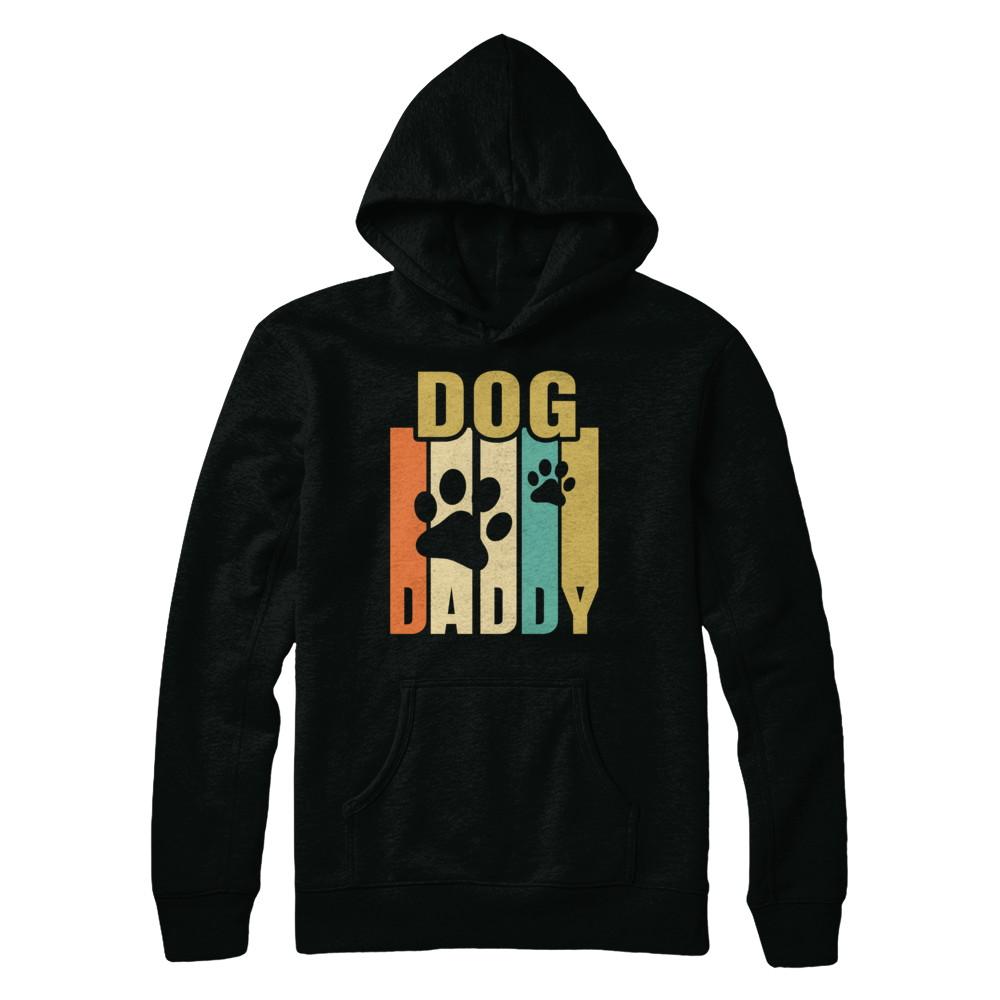 Retro Vintage Daddy Dog Father's Day Gift-T-Shirt & Hoodie-Pullover Hoodie-Black