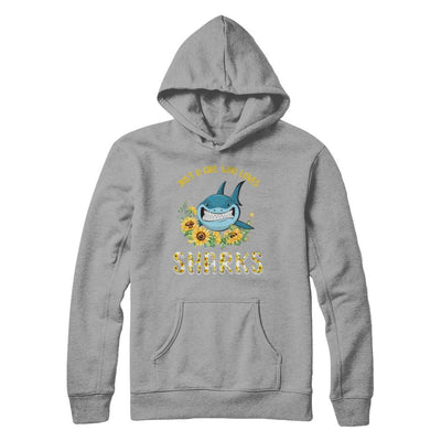 Just A Girl Who Loves Sharks And Sunflowers-T-Shirt & Hoodie-Pullover Hoodie-Light Steel