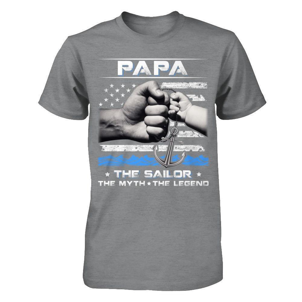 Veteran Papa The Sailor The Myth The Legend-T-Shirt & Hoodie-Classic T-Shirt-Sport Grey
