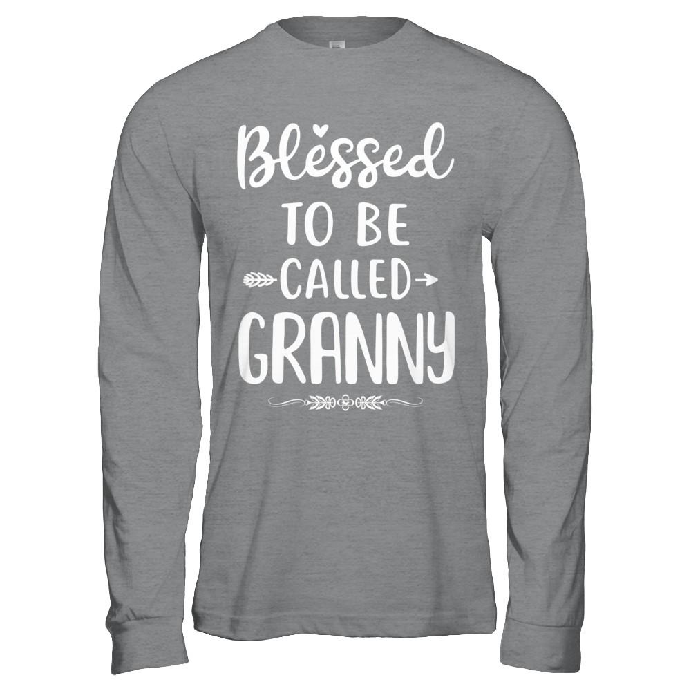 Funny Grandma Blessed To Be Called Granny-T-Shirt & Hoodie-Long Sleeve T-Shirt-Sport Grey