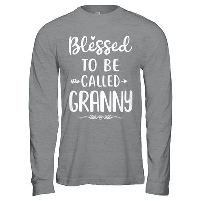 Funny Grandma Blessed To Be Called Granny-T-Shirt & Hoodie-Long Sleeve T-Shirt-Sport Grey