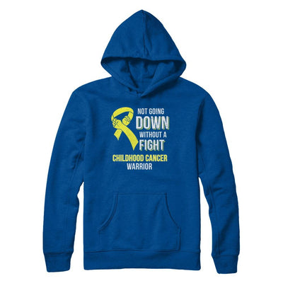 Not Going Down Without A Fight Childhood Cancer Warrior-T-Shirt & Hoodie-Pullover Hoodie-Deep Royal