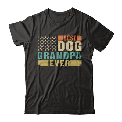 Vintage Retro BEST DOG GRANDPA EVER American Flag Fathers Day-T-Shirt & Hoodie-Classic T-Shirt-Black