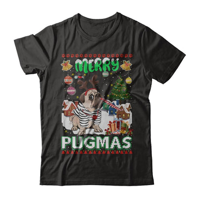 Cute Pug Christmas Merry Pugmas Ugly Sweater Christmas-T-Shirt & Sweatshirt-Premium T-Shirt-Black