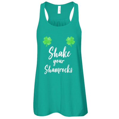 Shake Your Shamrocks St. Patrick's Day Boobs-T-Shirt & Hoodie-Women's Flowy Racerback Tank-Kelly