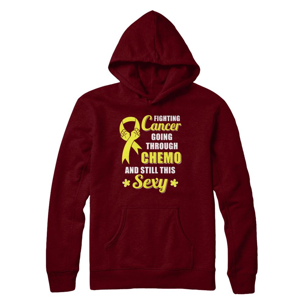 Fighting Cancer Chemo And Still This Sexy Yellow Awareness-T-Shirt & Hoodie-Pullover Hoodie-Maroon
