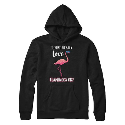 I Just Really Love Flamingos OK-T-Shirt & Hoodie-Pullover Hoodie-Black