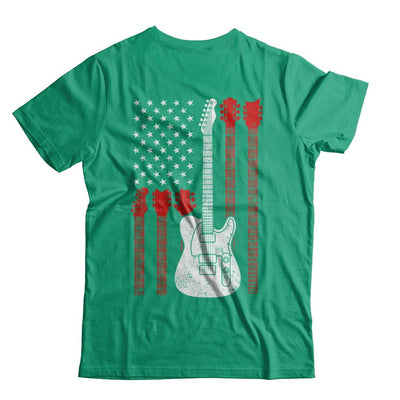 Guitar American Us Flag Music Player-T-Shirt & Hoodie-Classic T-Shirt-Kelly Green