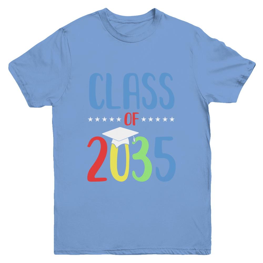 Grow With Me First Day Of School Class Of 2035 Youth-Youth Shirt-Youth T-Shirt-Carolina Blue