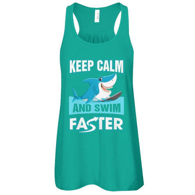 Keep Calm And Swim Faster-T-Shirt & Tank Top-Women's Flowy Racerback Tank-Kelly