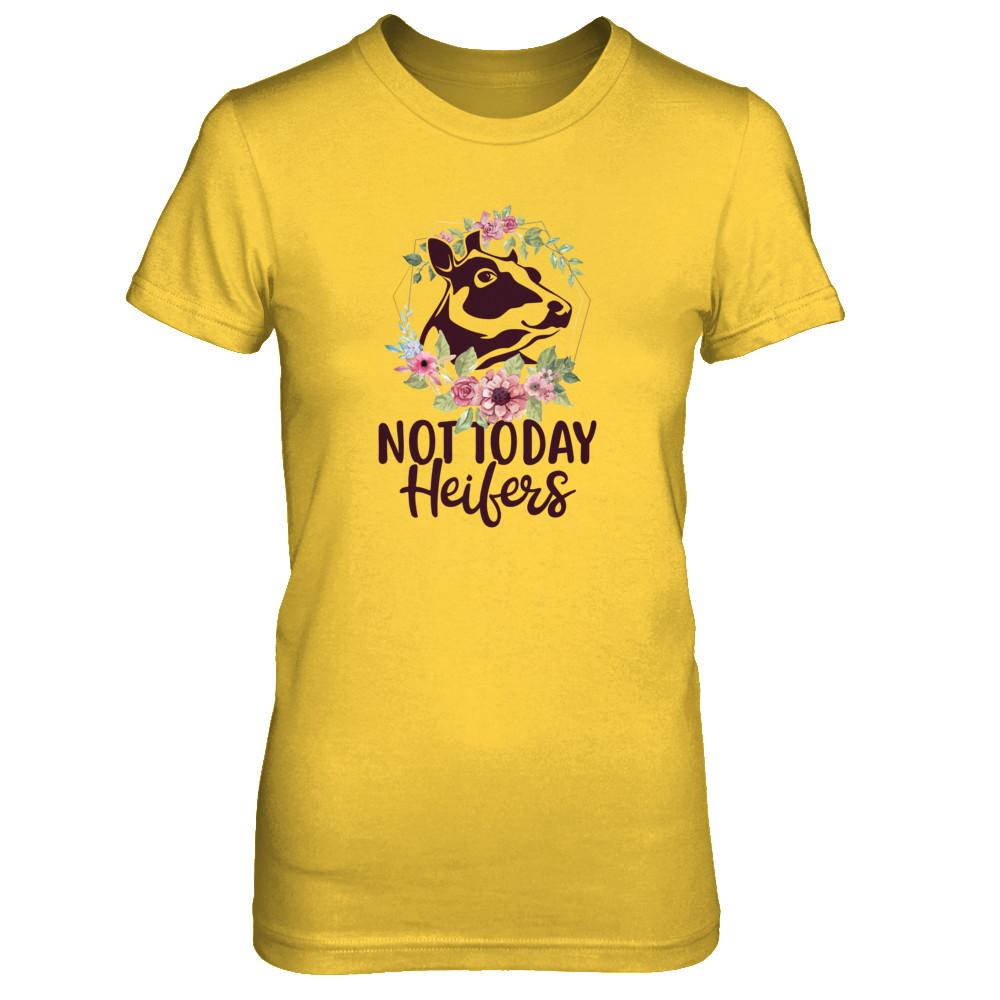 Funny Farmer Women Girl Cow Not Today Heifer-T-Shirt & Tank Top-Women's T-Shirt-Daisy