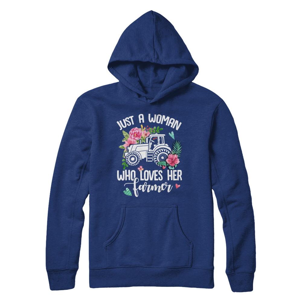 Just A Woman Who Loves Her Farmer-T-Shirt & Hoodie-Pullover Hoodie-Deep Royal