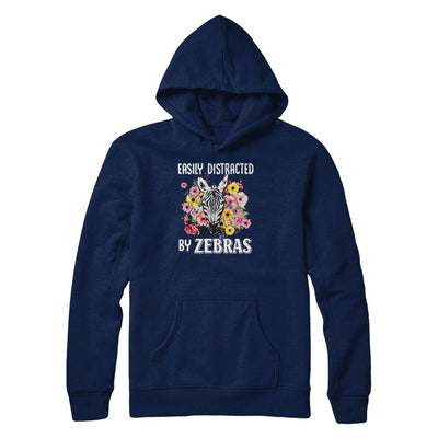 Easily Distracted By Zebras-T-Shirt & Tank Top-Pullover Hoodie-Navy