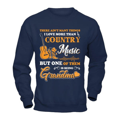 I Love More Than Country Music But One Of Them Is Being Grandma-T-Shirt & Hoodie-Crewneck Sweatshirt-Navy