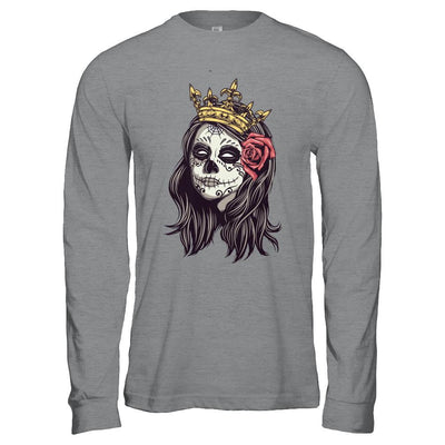Halloween Queen Tattoos Costume Skeleton-T-Shirt & Hoodie-Long Sleeve T-Shirt-Sport Grey
