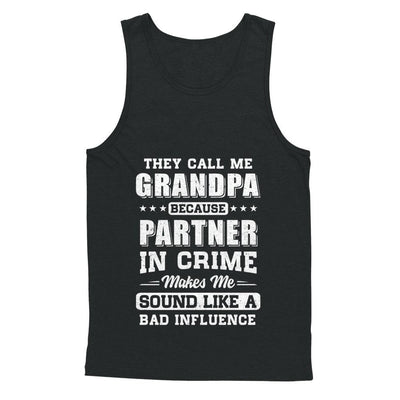 They Call Me Grandpa Partner In Crime Fathers Day-T-Shirt & Hoodie-Unisex Tank-Black