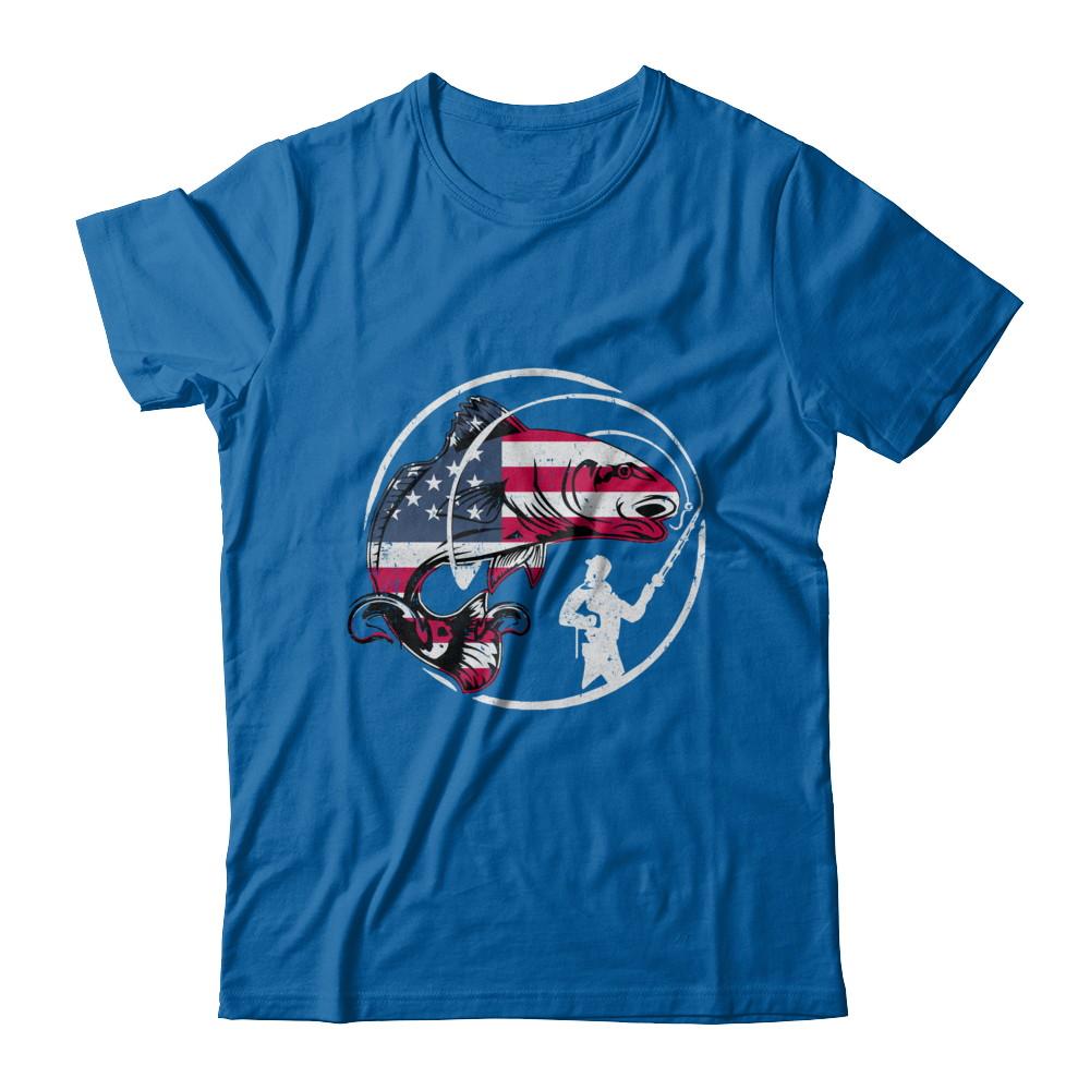 American Flag Fishing Vintage 4Th July Gifts-T-Shirt & Hoodie-Classic T-Shirt-Royal