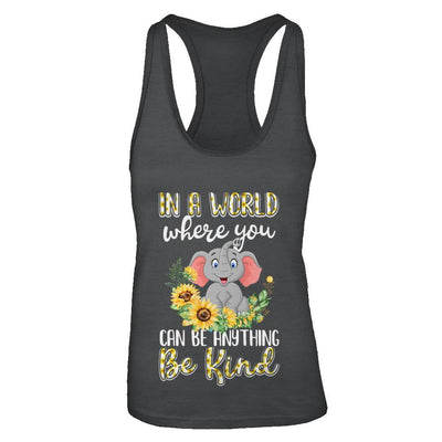 In World Where You Can Be Anything Be Kind Elephant-T-Shirt & Tank Top-Women's Ideal Racerback Tank-Black